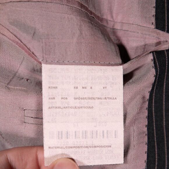 Hugo Boss Mens Suit 2 Piece Gray Pink Striped Wool Blazer Jacket 42S Pants 36x30 - Picture 3 of 16
